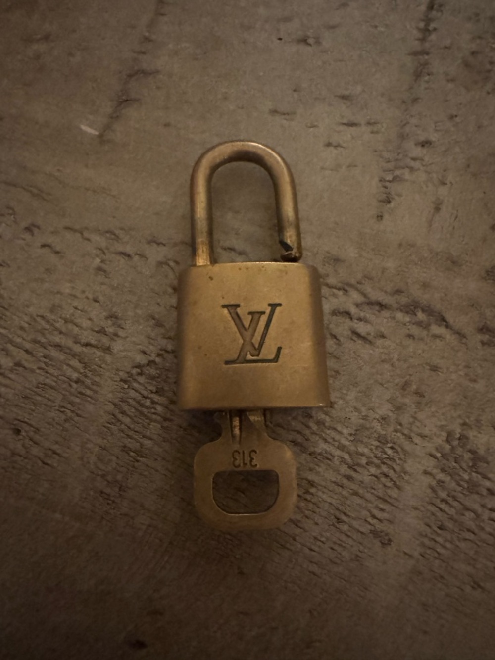 Louis Vuitton Brass Padlock in Aged Gold